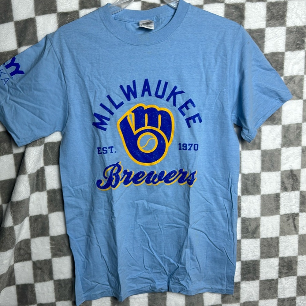 Fruit Of The Loom Milwaukee Brewers Skinny Vodka 90 Short sleeve Tee S/Small